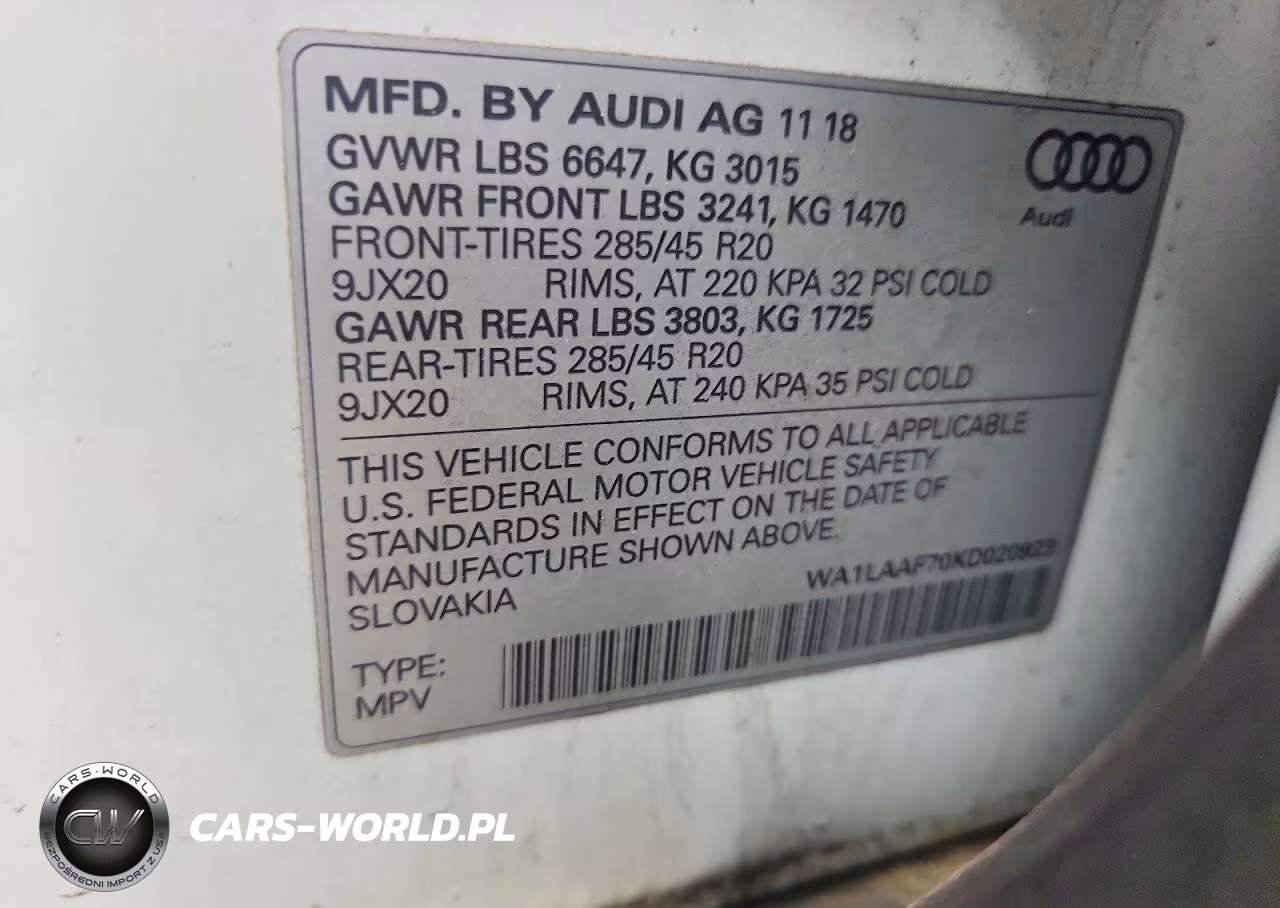2019 Audi Q7 Premium Plus VIN:WA1LAAF70KD020923 - 12