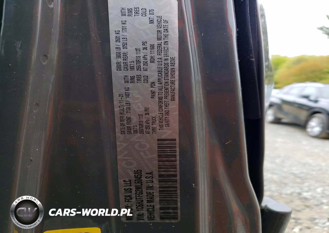 2021 Jeep Gladiator Overland VIN:1C6HJTFG2ML604585 - 12