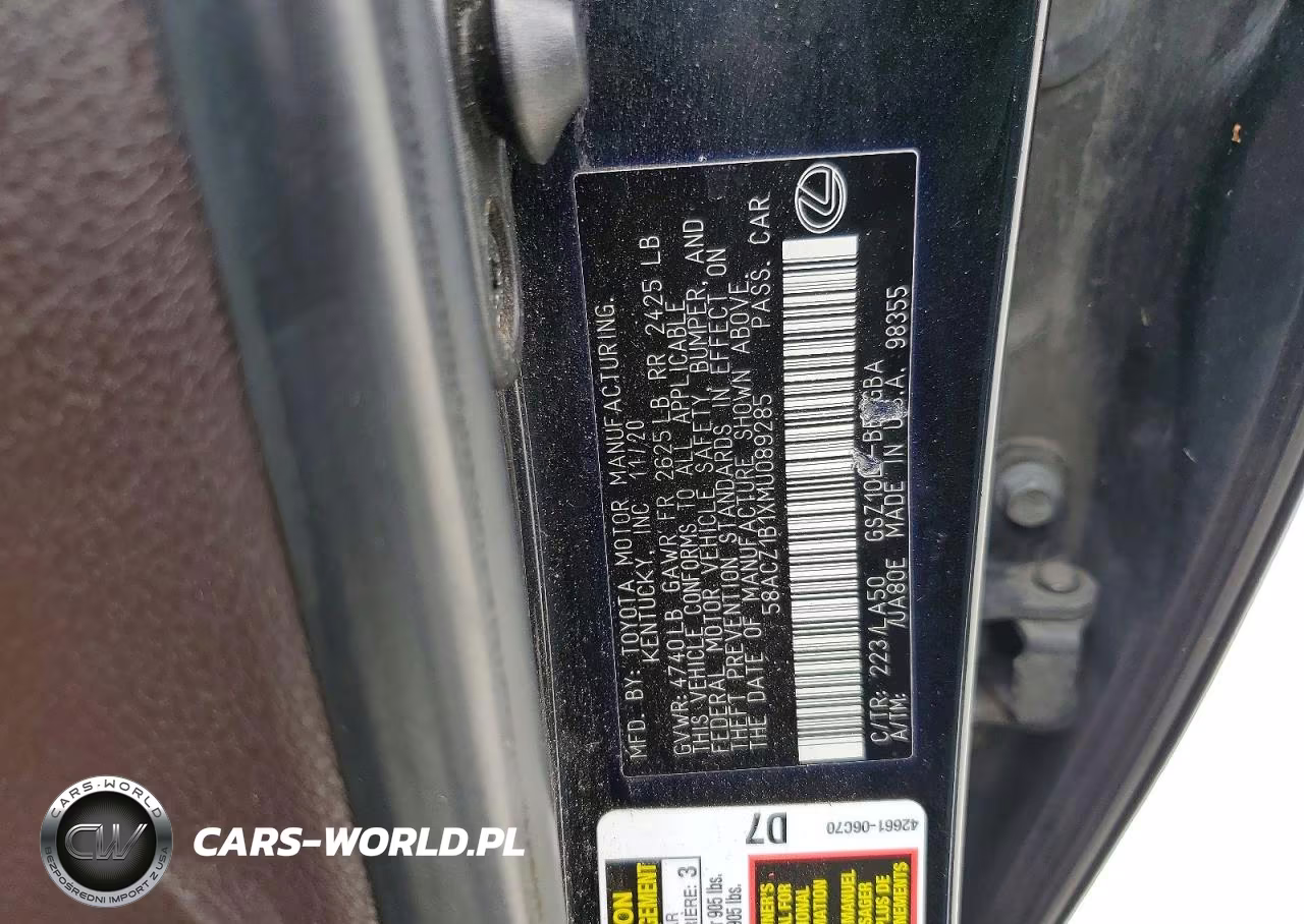 2021 Lexus Es 350 Base VIN:58ACZ1B1XMU089285 - 13