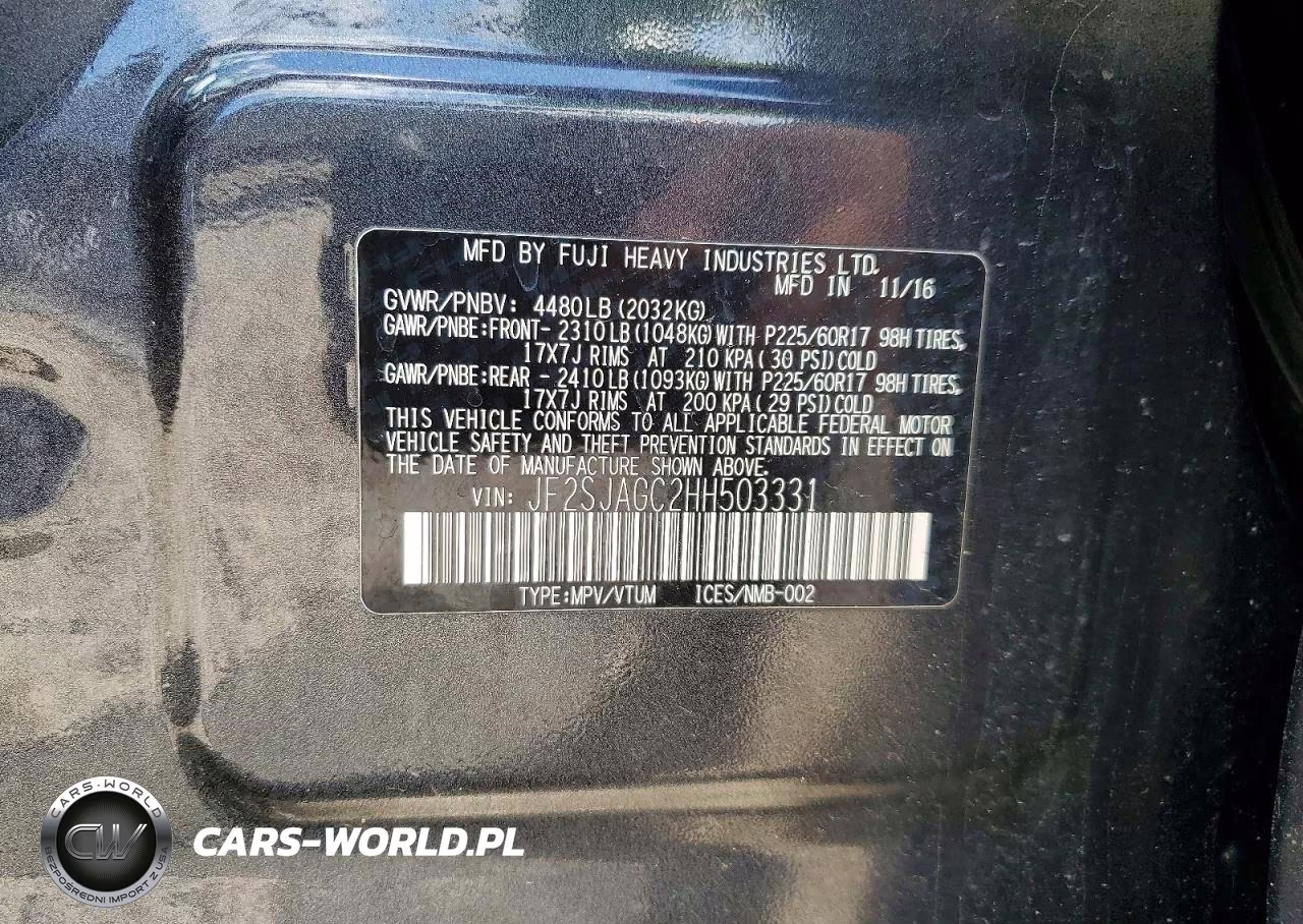 2017 Subaru Forester 2.5I Premium VIN:JF2SJAGC2HH503331 - 14