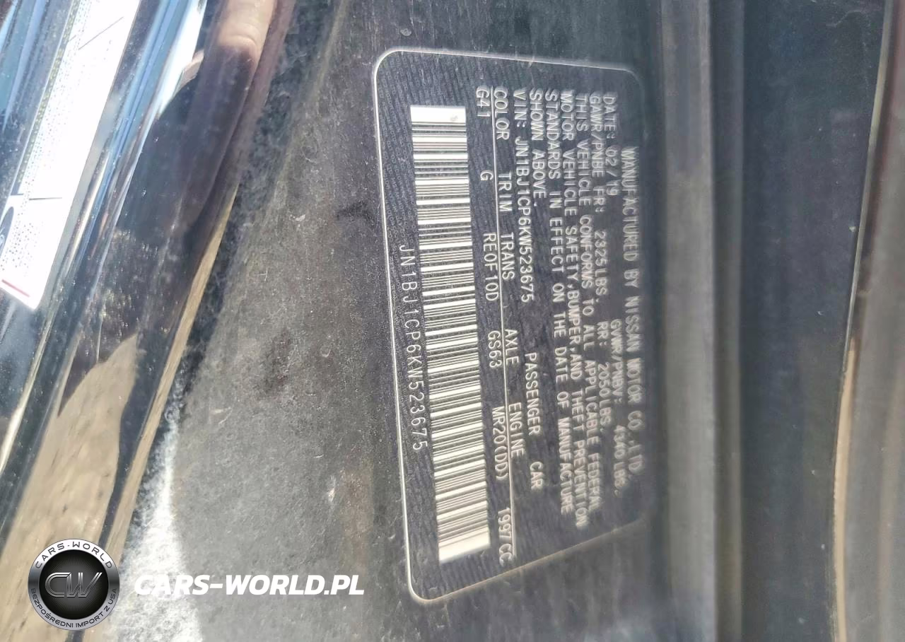 2019 Nissan Rogue Sport S VIN:JN1BJ1CP6KW523675 - 13