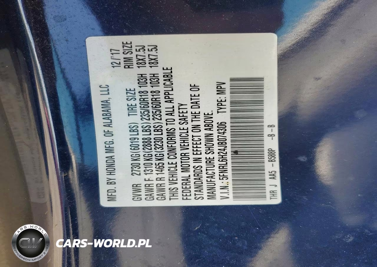 2018 Honda Odyssey Lx VIN:5FNRL6H24JB074306 - 13