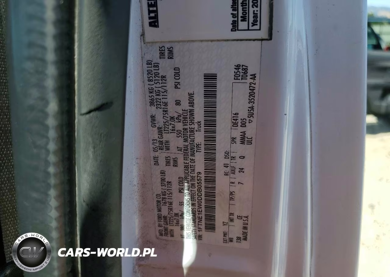 2013 Ford Econoline E150 Van VIN:1FTNE1EW0DDB05579 - 13
