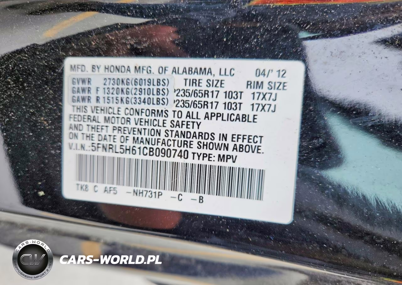 2012 Honda Odyssey Exl VIN:5FNRL5H61CB090740 - 13