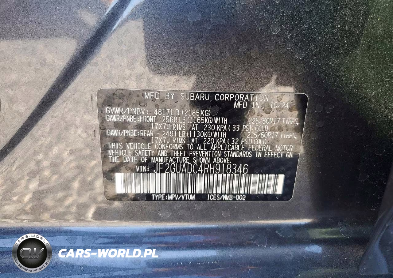 2024 Subaru Crosstrek Premium VIN:JF2GUADC4RH918346 - 13