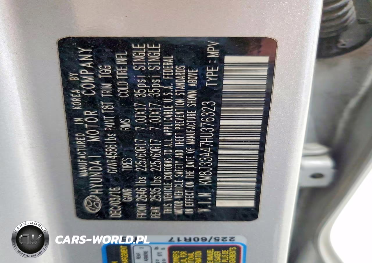 2017 Hyundai Tucson Se VIN:KM8J33A47HU376323 - 13