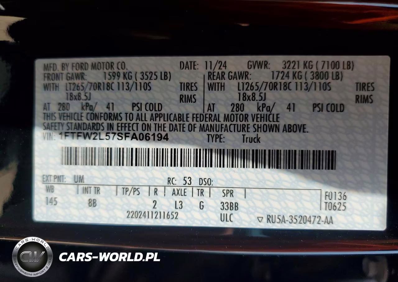 2025 Ford 150 VIN:1FTFW2L57SFA06194 - 13
