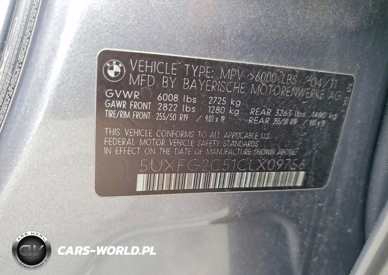 2012 BMW X6 xDrive35I VIN:5UXFG2C51CLX09756 - 13