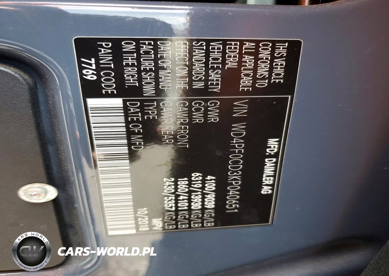 2019 Mercedes Benz Sprinter 2500 Delivery Van VIN:WD4PF0CD3KP040651 - 13