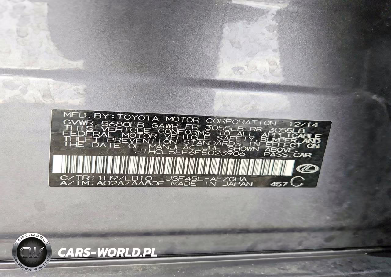 2015 Lexus Ls 460 VIN:JTHCL5EF6F5023906 - 12