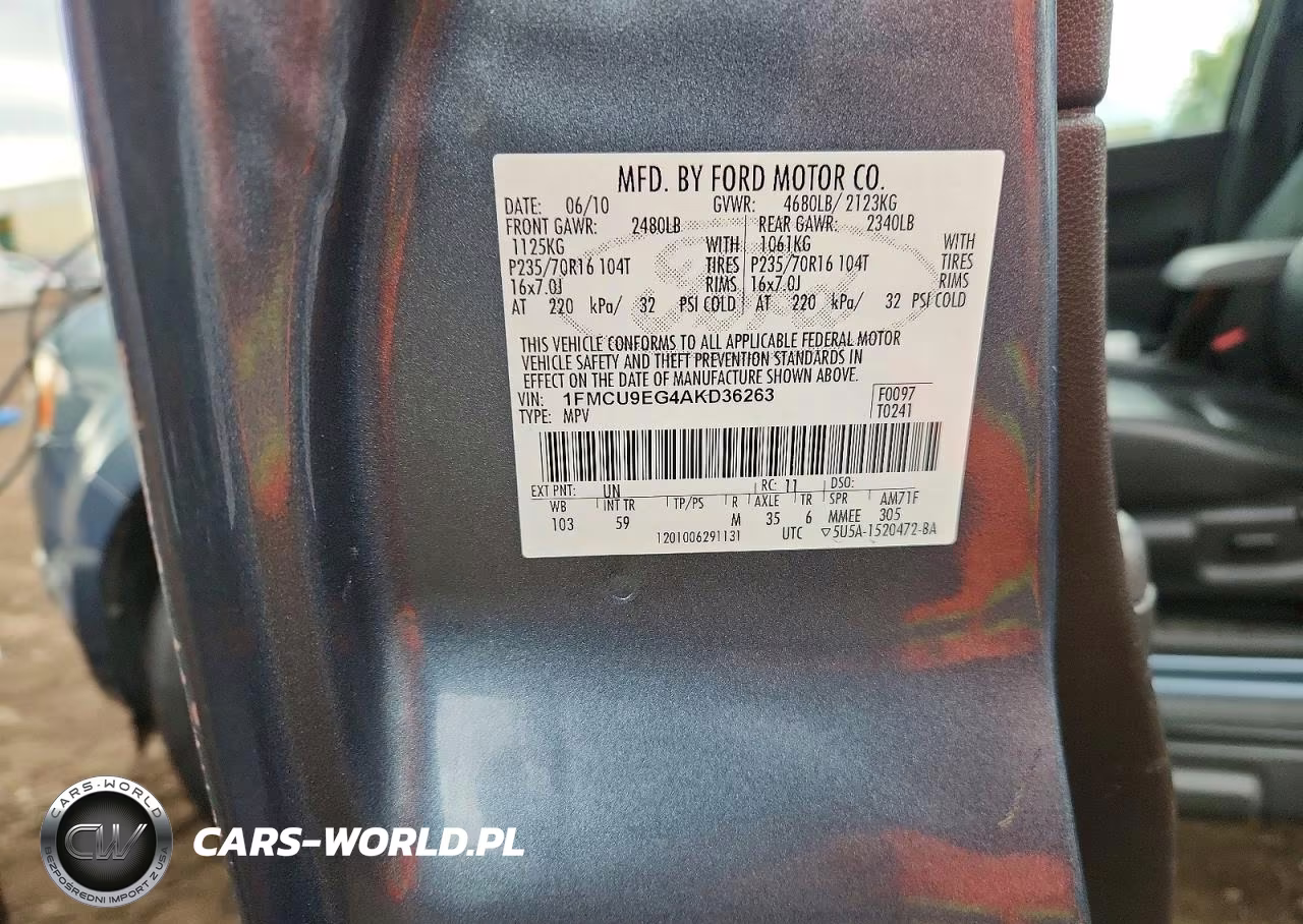 2010 Ford Escape Limited VIN:1FMCU9EG4AKD36263 - 12