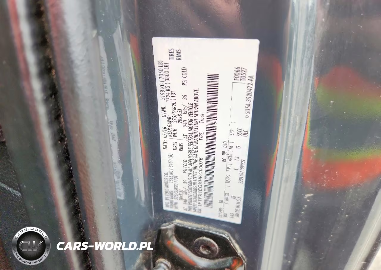 2017 Ford F150 Super Cab VIN:1FTFX1EGXHKC00076 - 12
