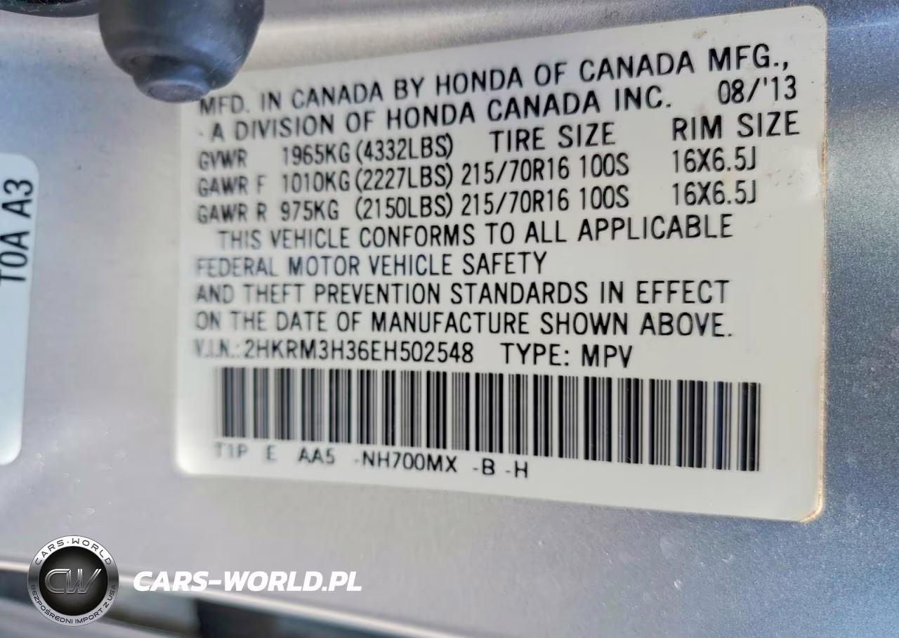 2014 Honda Cr-V Lx VIN:2HKRM3H36EH502548 - 13
