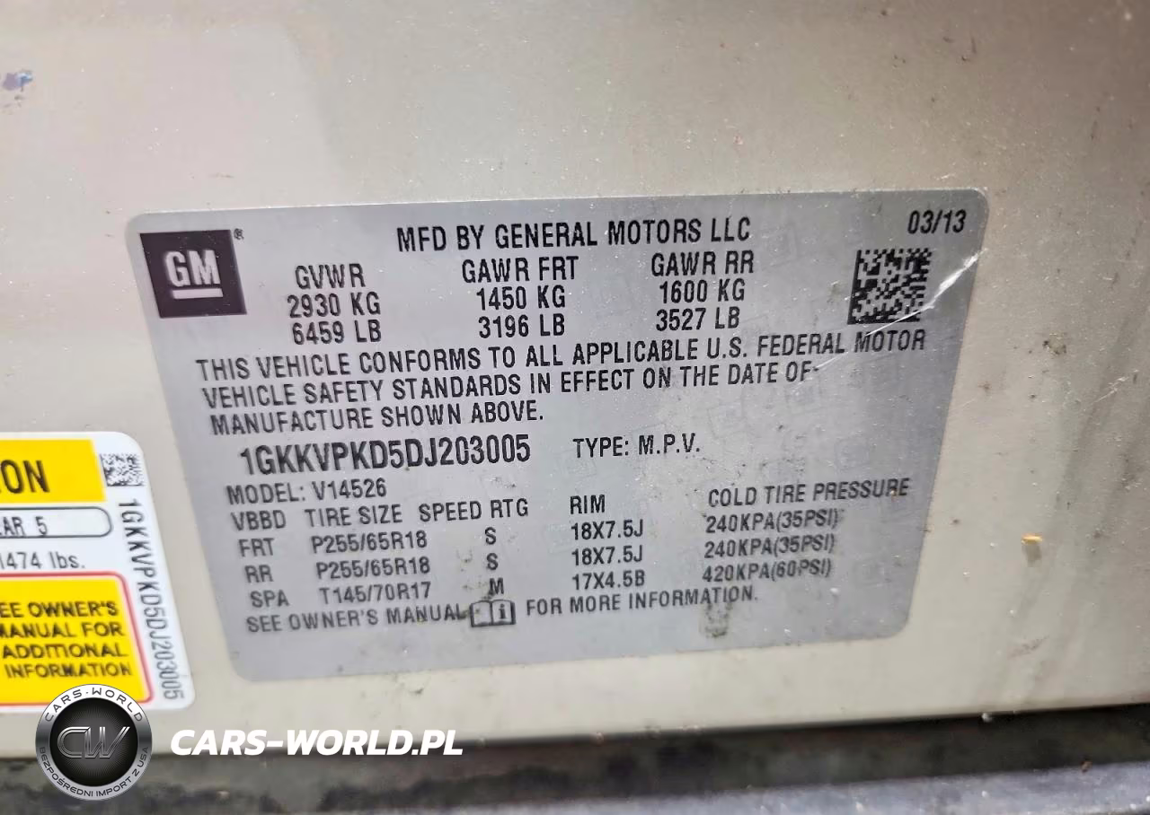 2013 GMC Acadia Sle VIN:1GKKVPKD5DJ203005 - 13