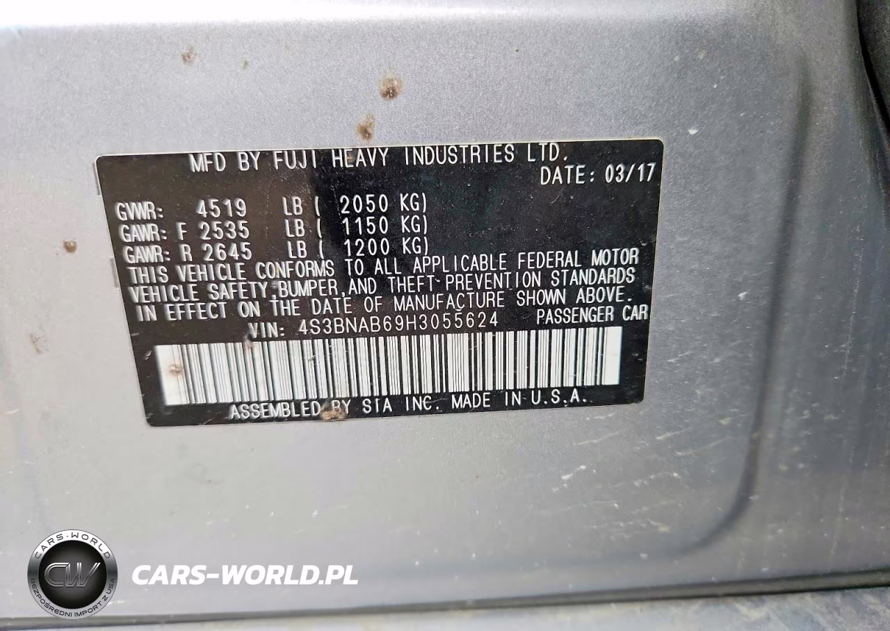 2017 Subaru Legacy 2.5I VIN:4S3BNAB69H3055624 - 13