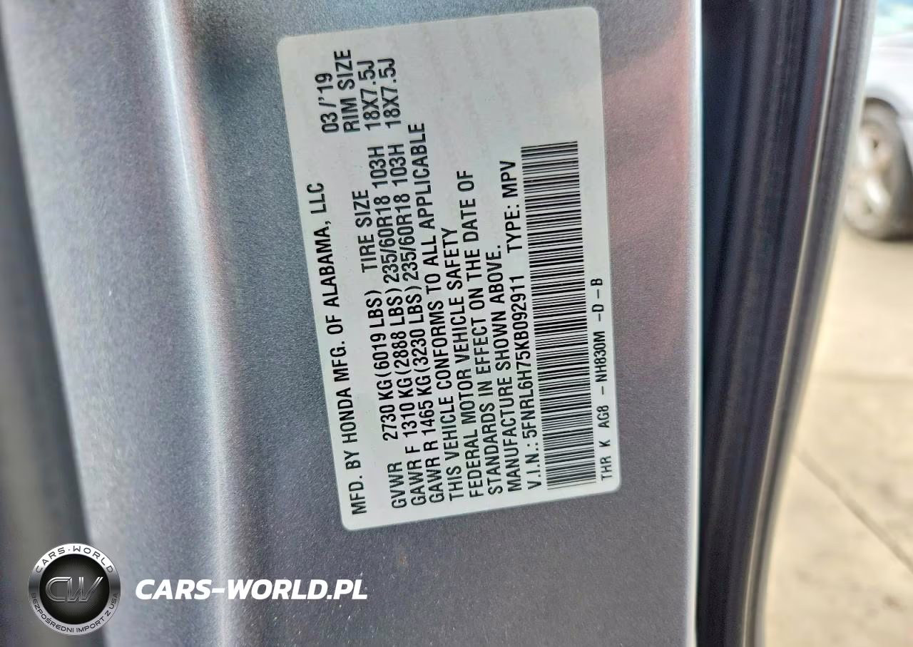 2019 Honda Odyssey Exl VIN:5FNRL6H75KB092911 - 13