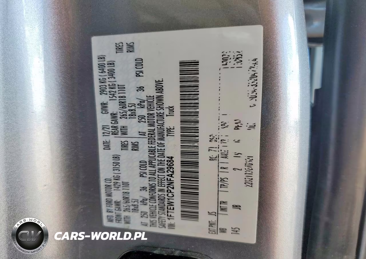 2022 Ford F150 Supercrew VIN:1FTEW1CP2NFA29684 - 13
