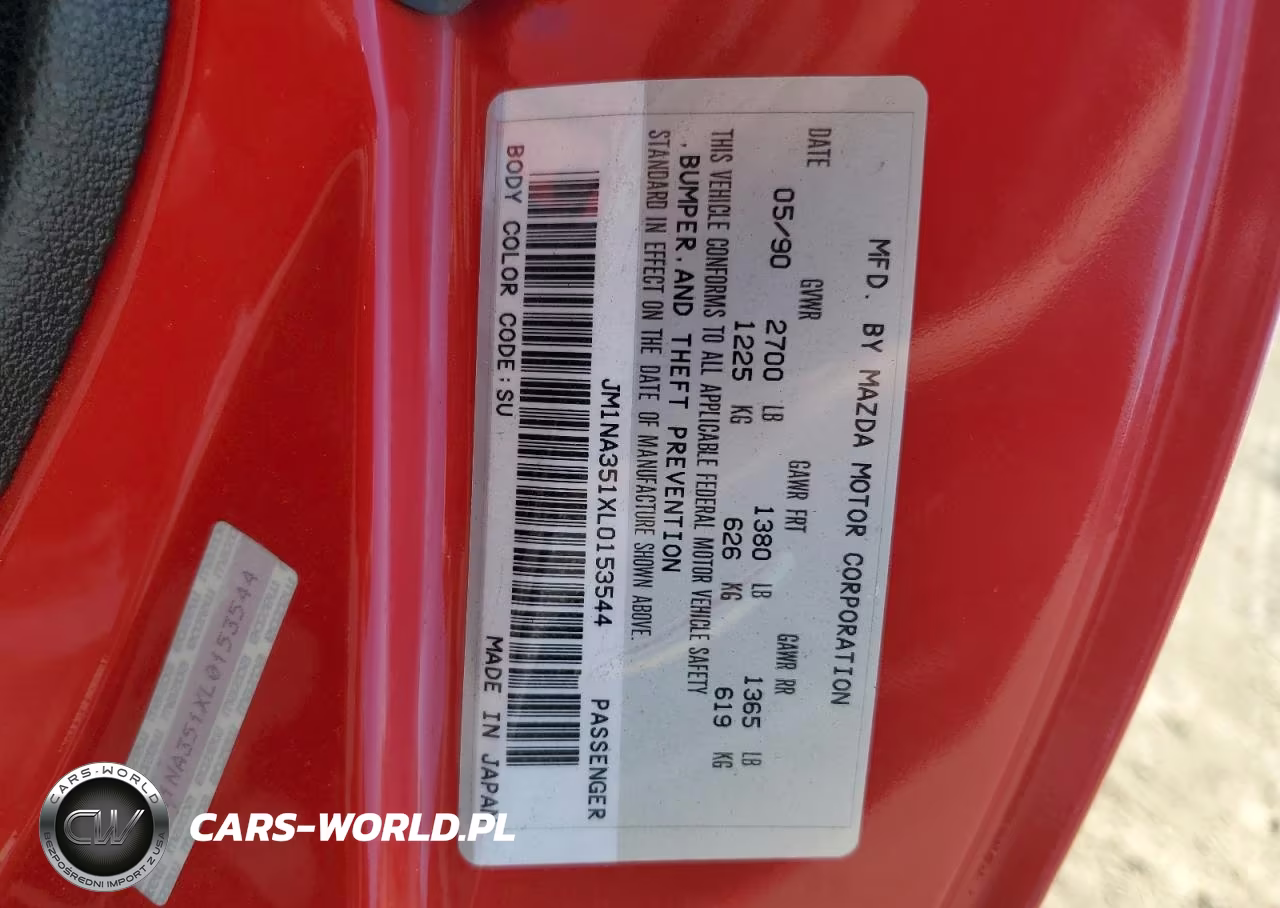 1990 Mazda Mx-5 Miata VIN:JM1NA351XL0153544 - 12
