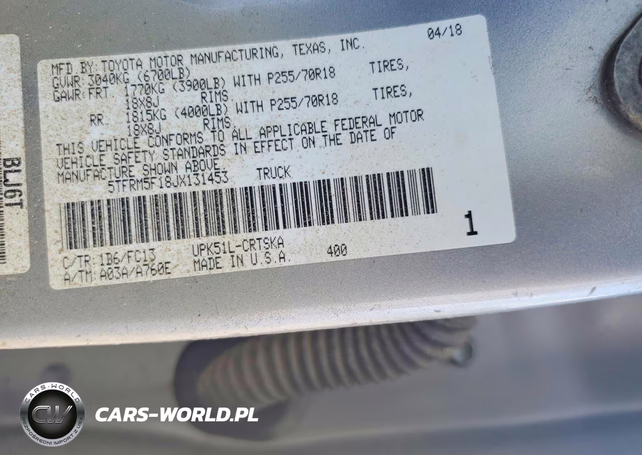 2018 Toyota Tundra Sr5 VIN:5TFRM5F18JX131453 - 12