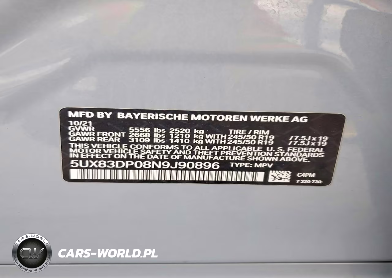 2022 BMW X3 M40I VIN:5UX83DP08N9J90896 - 13