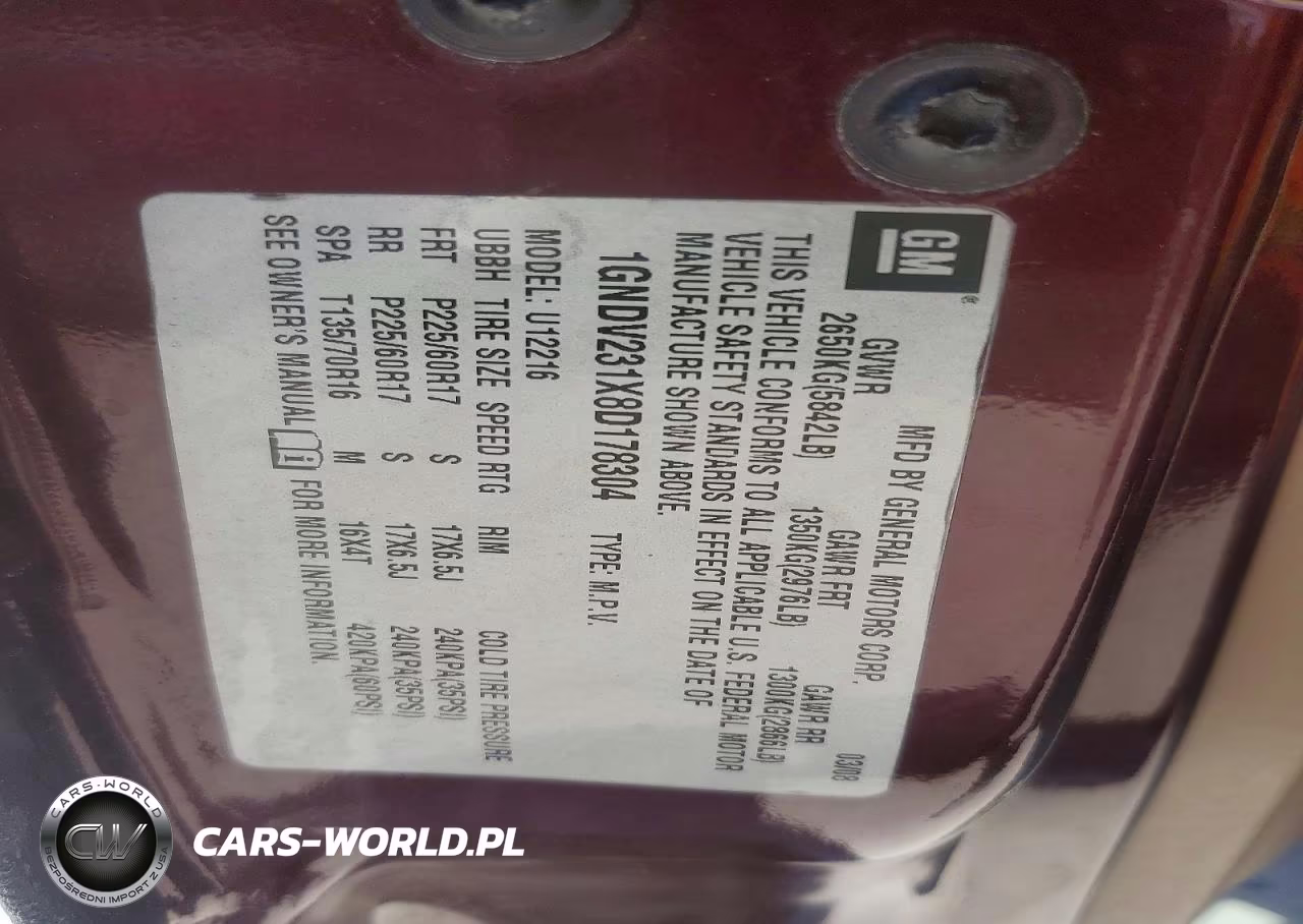 2008 Chevrolet Uplander Ls VIN:1GNDV231X8D178304 - 13