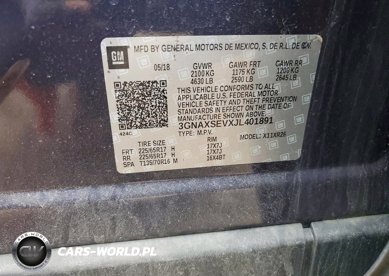 2018 Chevrolet Equinox Lt VIN:3GNAXSEVXJL401891 - 12