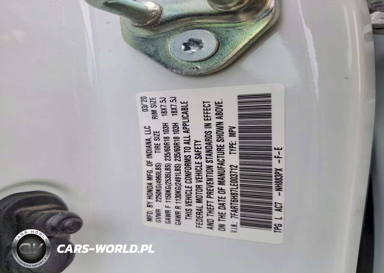2020 Honda Cr-V Exl VIN:7FART6H87LE003712 - 13