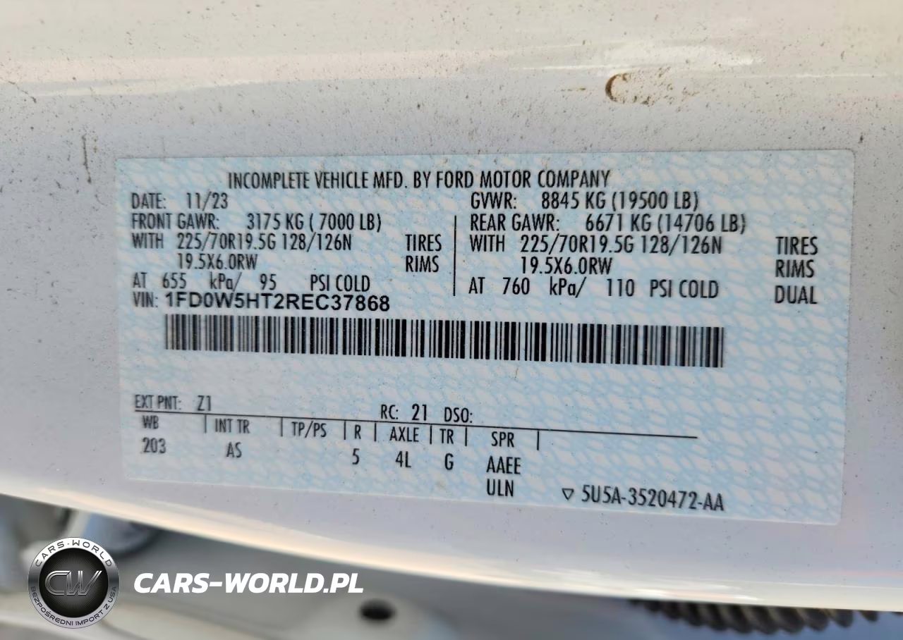 2024 Ford F550 Super Duty VIN:1FD0W5HT2REC37868 - 12