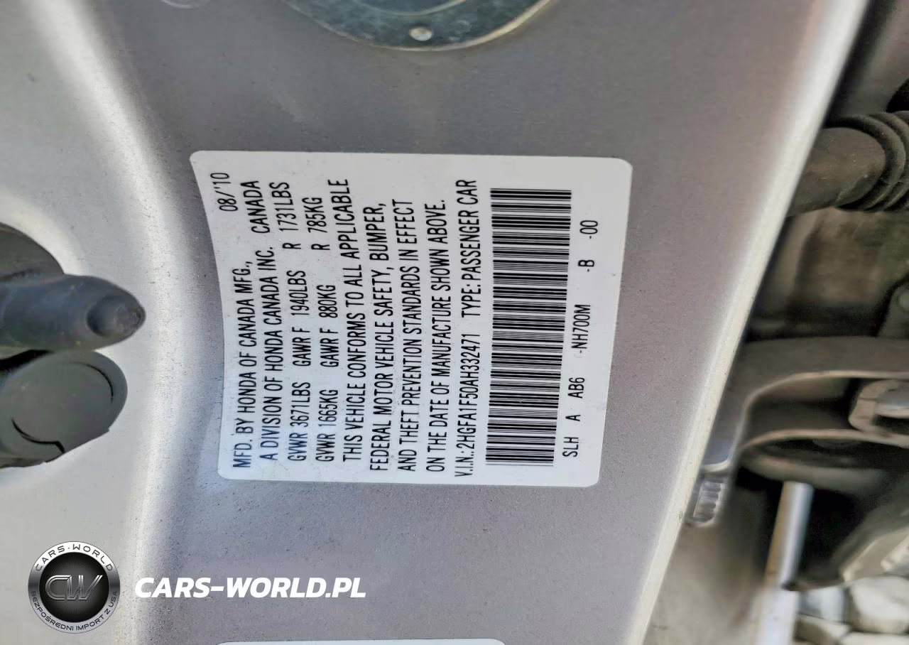 2010 Honda Civic Lx VIN:2HGFA1F50AH332471 - 12