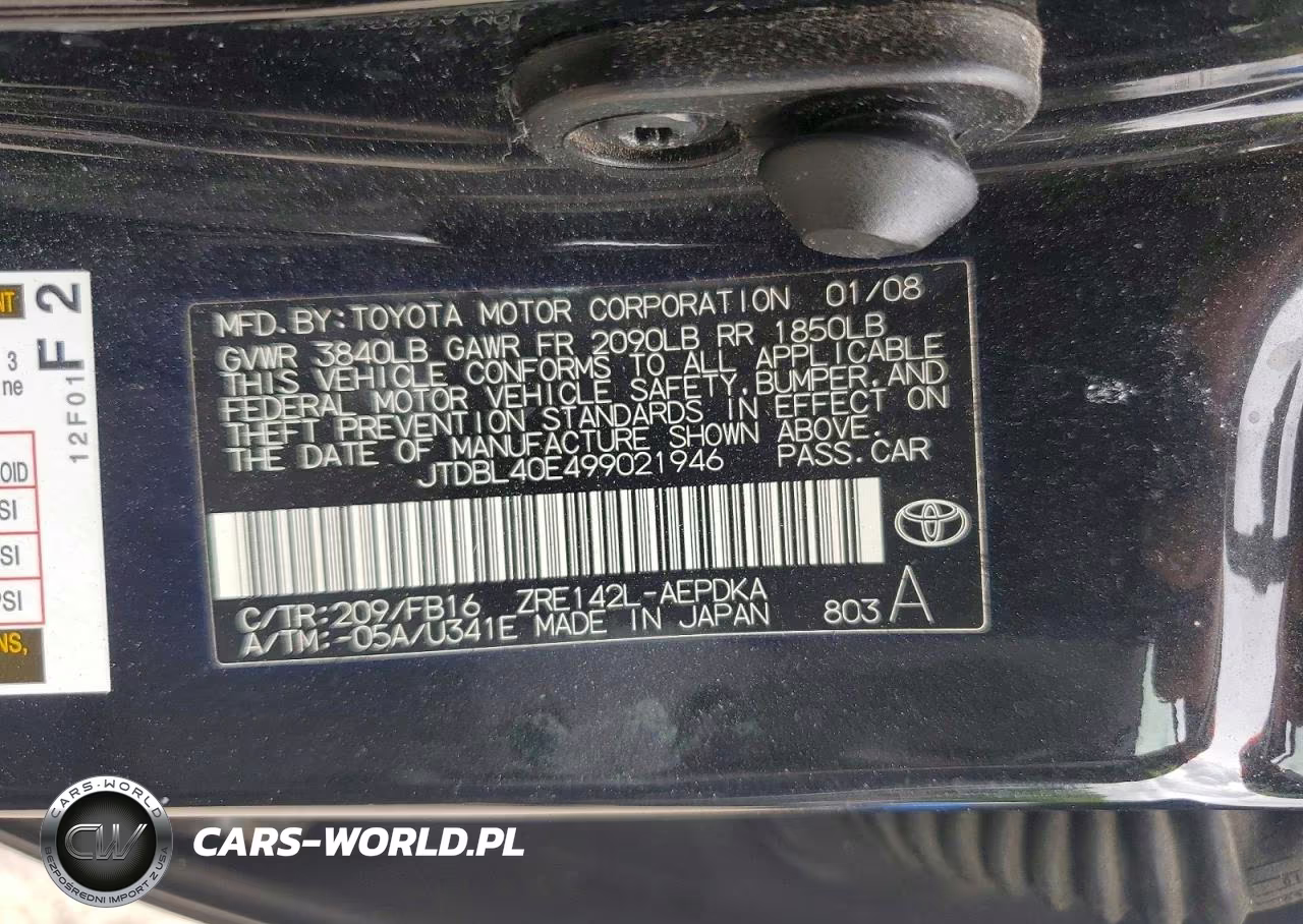 2009 Toyota Corolla Le VIN:JTDBL40E499021946 - 12
