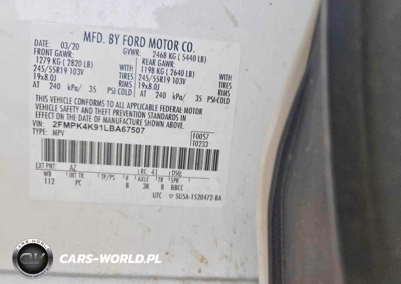 2020 Ford Edge Titanium VIN:2FMPK4K91LBA67507 - 13