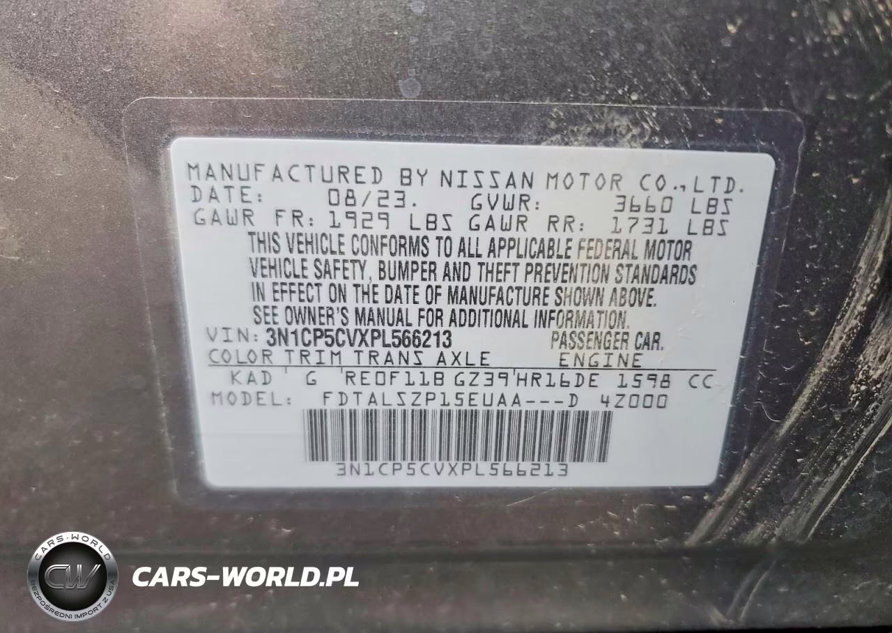 2023 Nissan Kicks Sv VIN:3N1CP5CVXPL566213 - 13