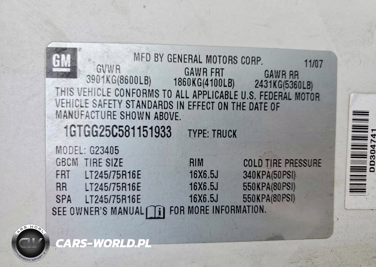 2008 GMC Savana G2500 VIN:1GTGG25C581151933 - 13