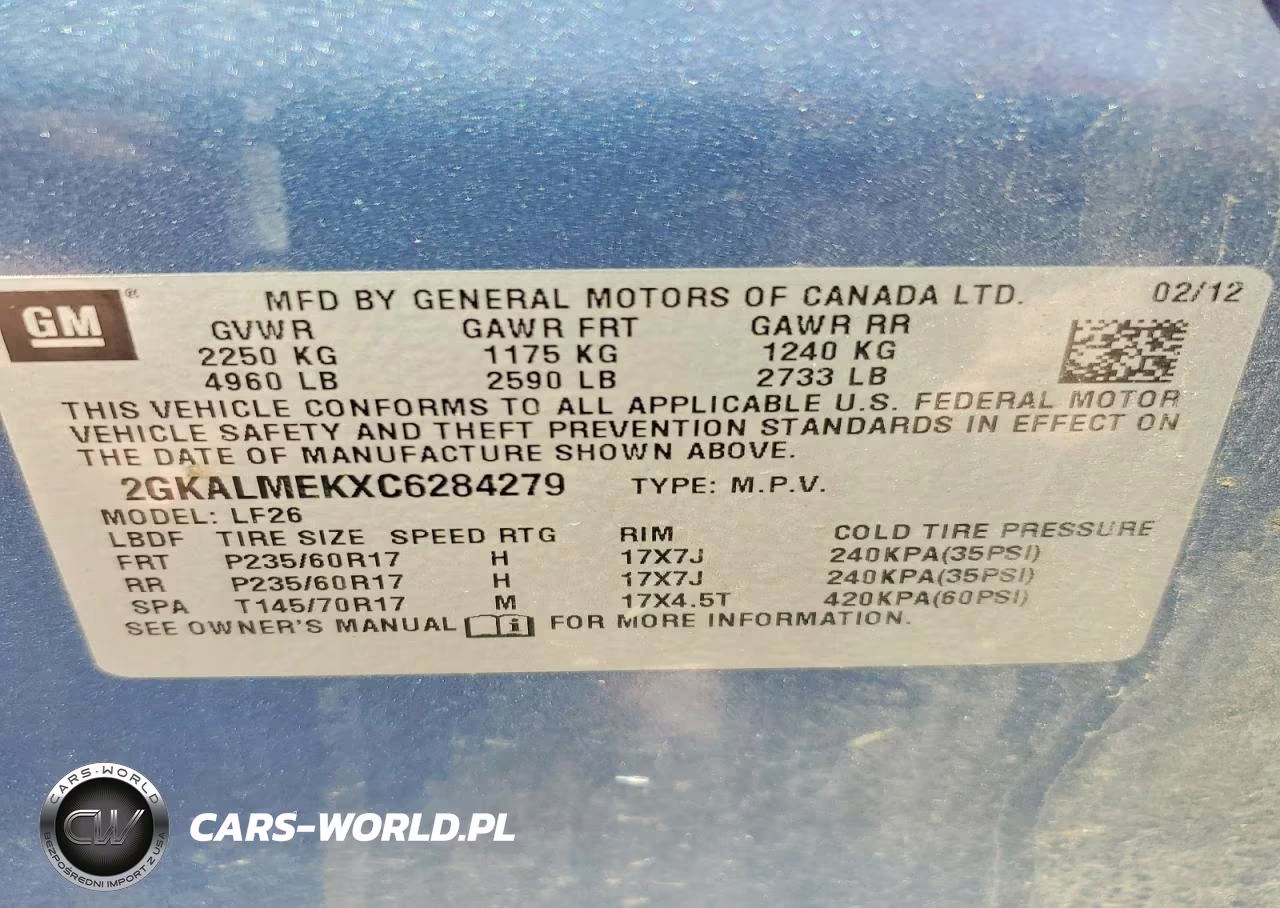 2012 GMC Terrain Sle VIN:2GKALMEKXC6284279 - 14