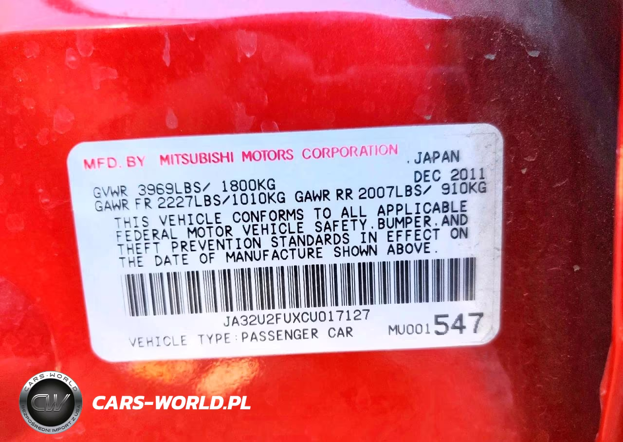2012 Mitsubishi Lancer Es VIN:JA32U2FUXCU017127 - 12