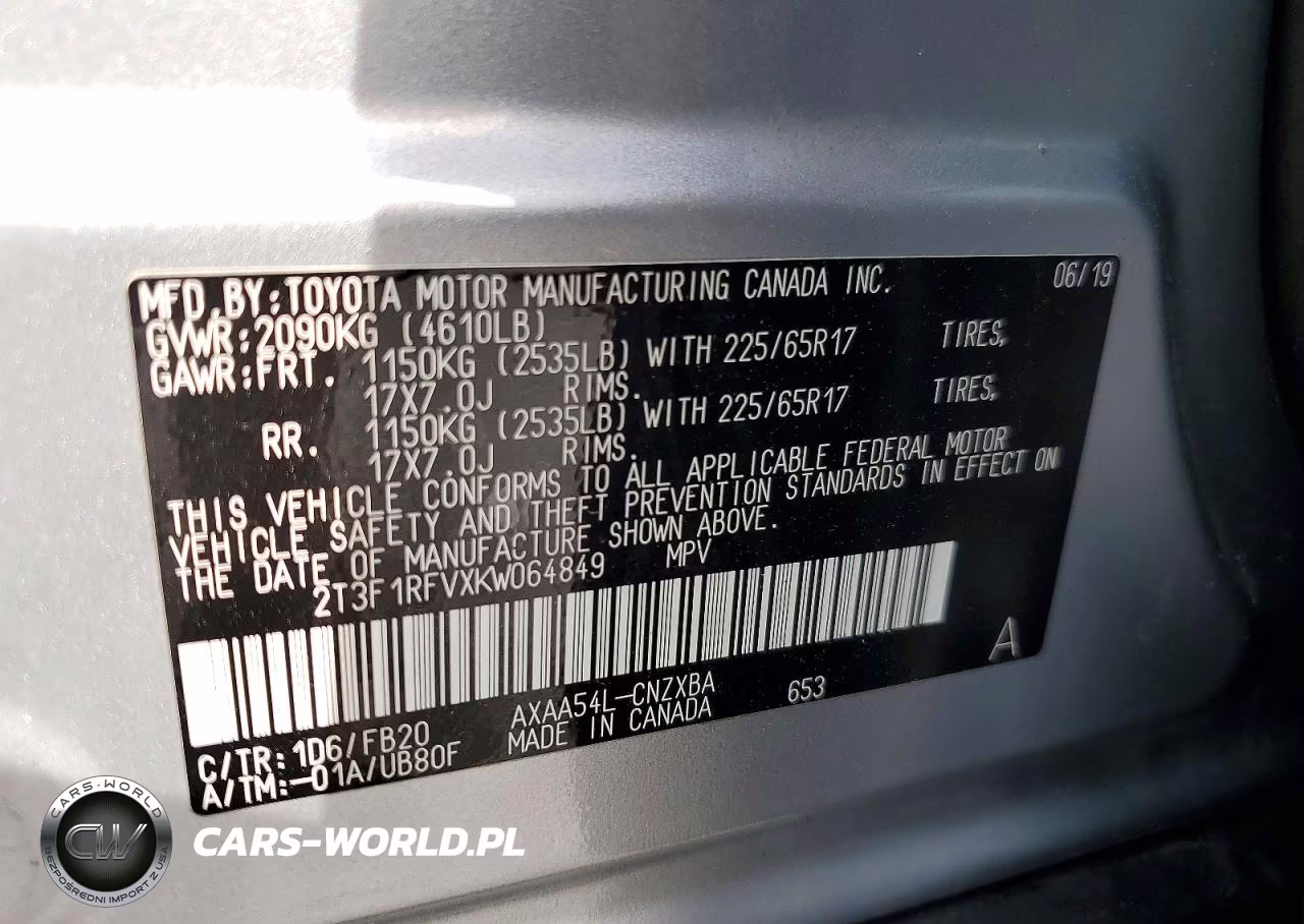 2019 Toyota Rav4 Le VIN:2T3F1RFVXKW064849 - 12