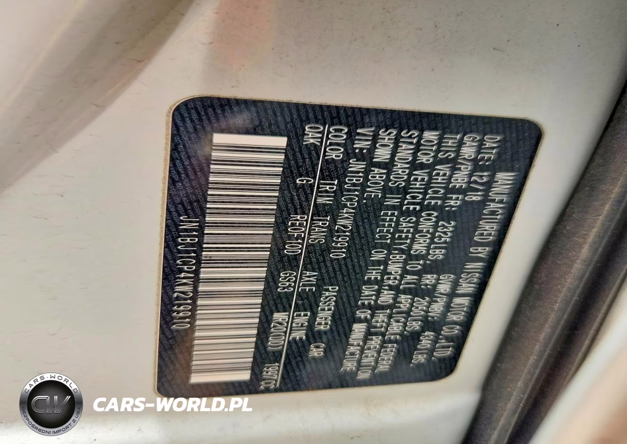 2019 Nissan Rogue Sport S VIN:JN1BJ1CP4KW219910 - 13