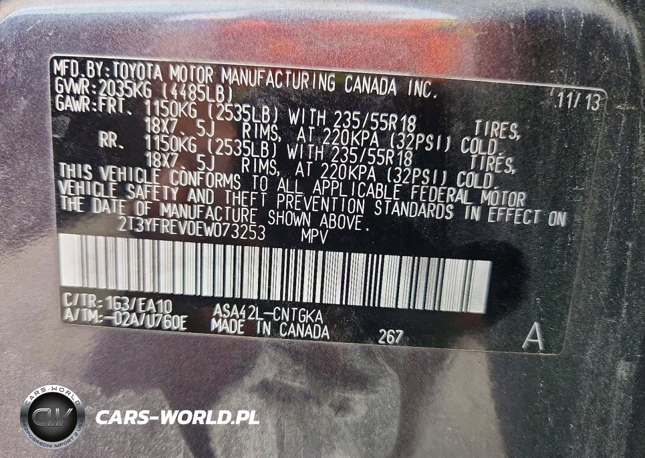 2014 Toyota Rav4 Limited VIN:2T3YFREV0EW073253 - 13