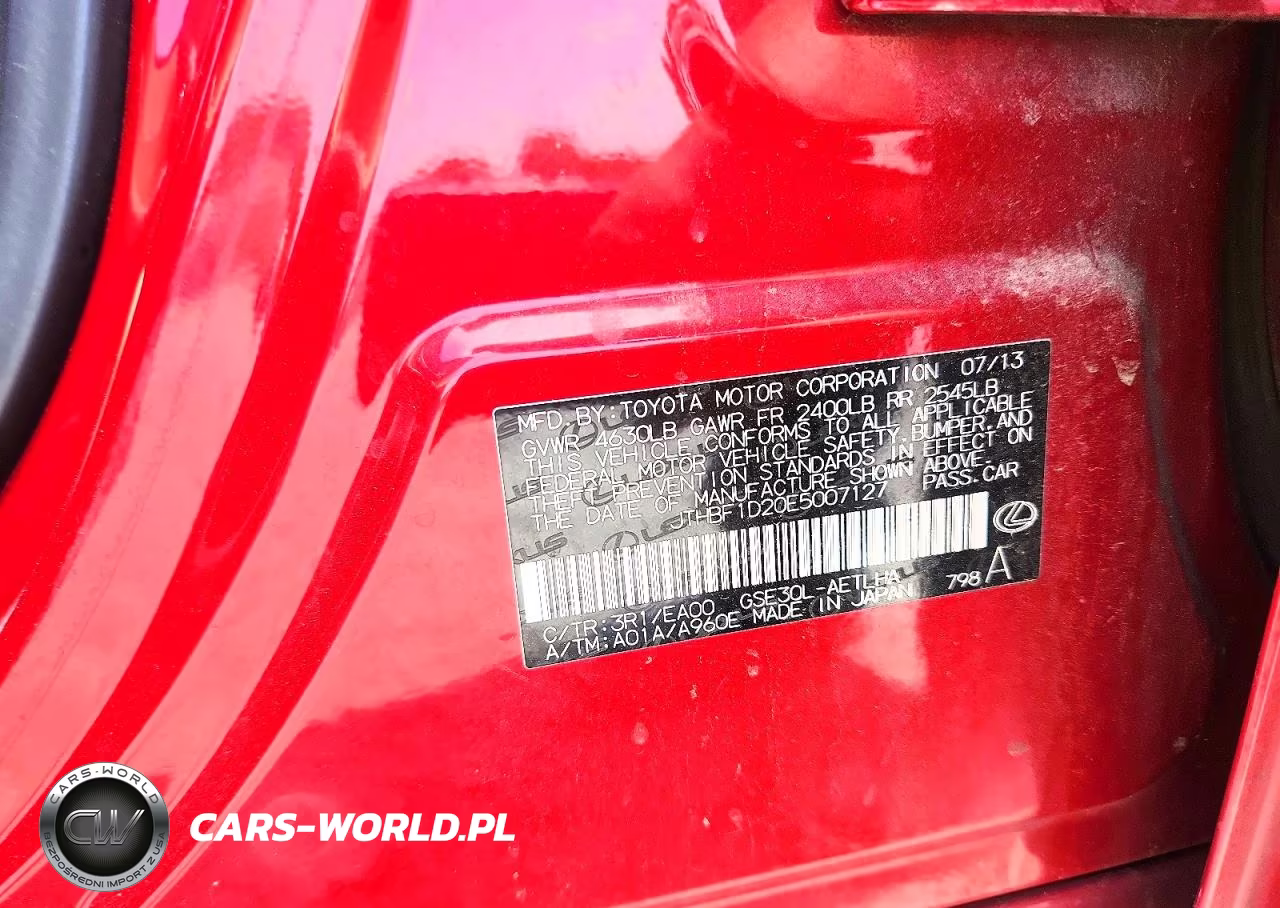 2014 Lexus Is 250 VIN:JTHBF1D20E5007127 - 12