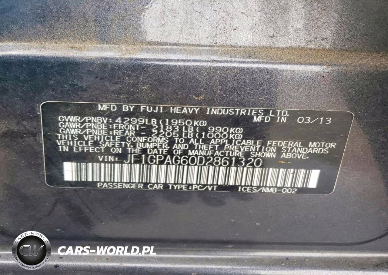2013 Subaru Impreza Limited VIN:JF1GPAG60D2861320 - 12