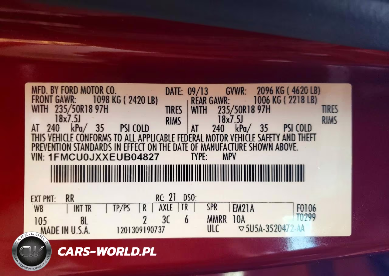 2014 Ford Escape Titanium VIN:1FMCU0JXXEUB04827 - 13