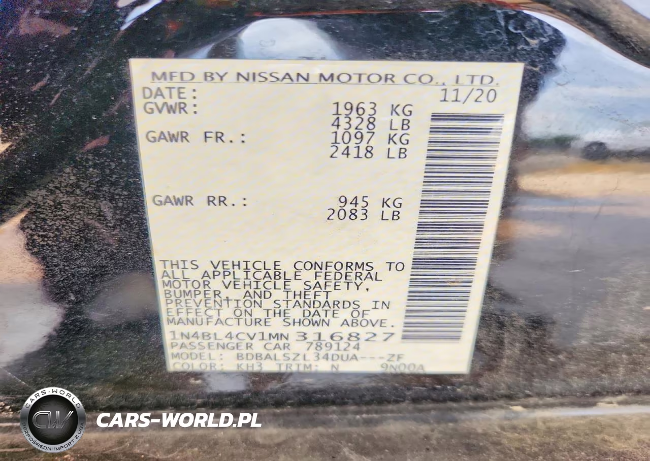 2021 Nissan Altima Sr VIN:1N4BL4CV1MN316827 - 13