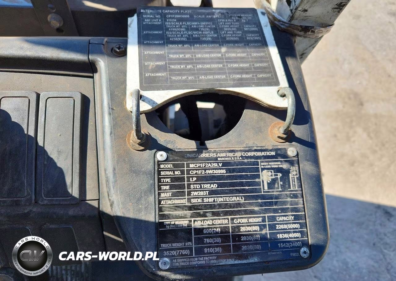 2019 Unicarriers Forklift VIN:CP1F29W30995 - 10