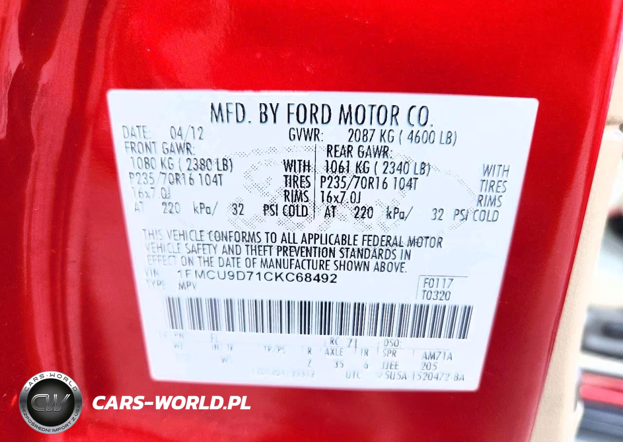 2012 Ford Escape Xlt VIN:1FMCU9D71CKC68492 - 12