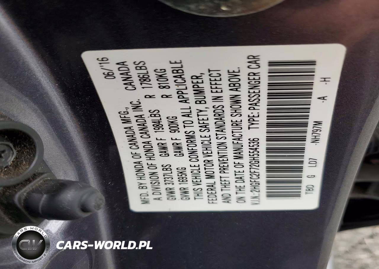 2016 Honda Civic Ex VIN:2HGFC2F72GH554536 - 12