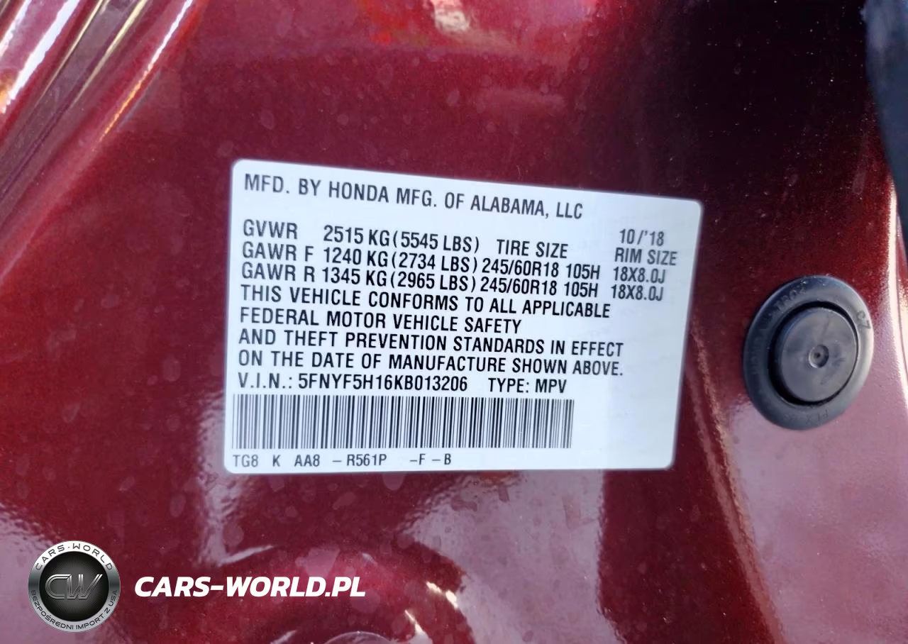2019 Honda Pilot Lx VIN:5FNYF5H16KB013206 - 13