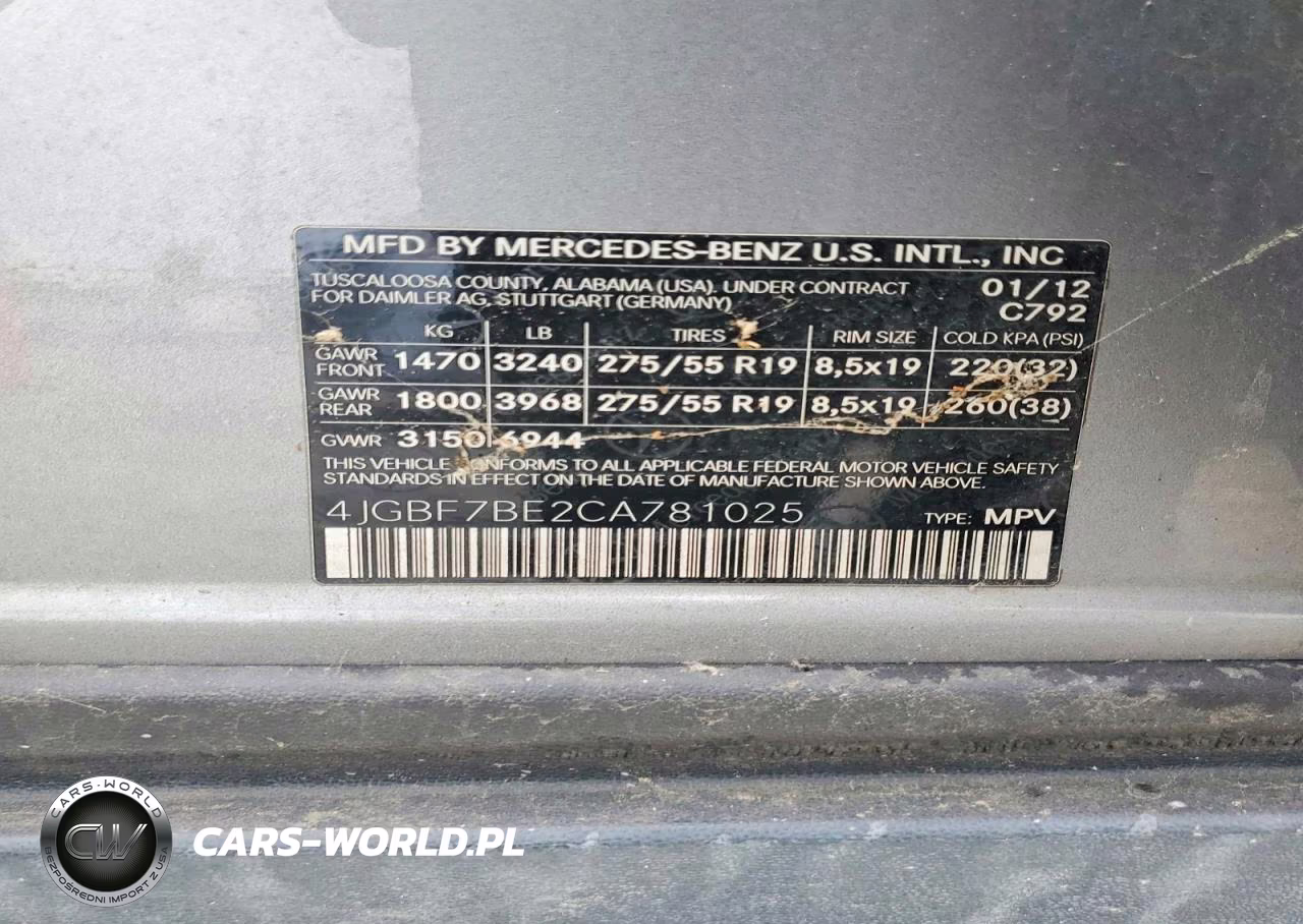 2012 Mercedes-Benz Gl 450 4Matic VIN:4JGBF7BE2CA781025 - 13
