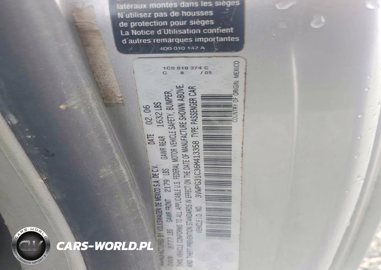 2006 Volkswagen New Beetle 2.5L VIN:3VWPG31C36M413358 - 12