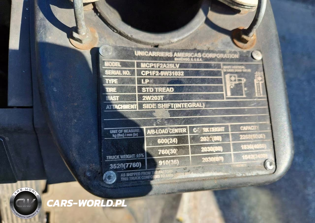 2019 Unicariers Forklift Industrial VIN:CP1F29W31032 - 10