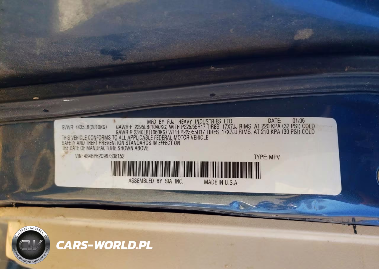 2006 Subaru Legacy Outback 2.5I Limited VIN:4S4BP62C967338152 - 13